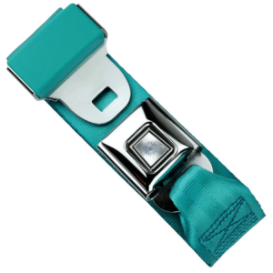 2pt turquoise lap belt 60 starburst push button buckle w/hardware RETROBELT 268-TRQ-60-21