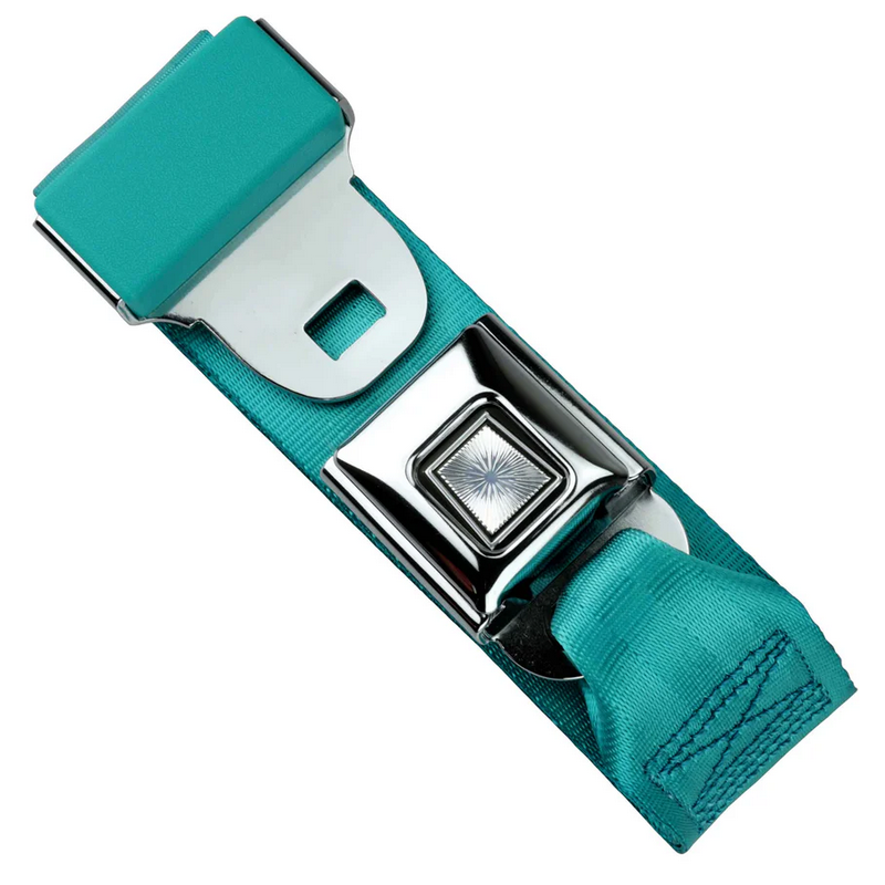 2pt turquoise lap belt 75 starburst pushbutton buckle RETROBELT 268-TRQ-75