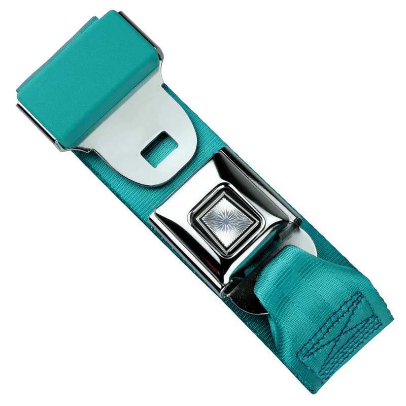 2pt turquoise lap belt 75 starburst push button buckle w/hardware RETROBELT 268-TRQ-75-21