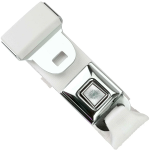2pt white lap belt 60 starburst pushbutton buckle RETROBELT 268-WHT-60