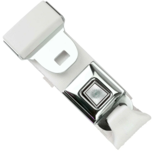2pt white lap belt 75 starburst pushbutton buckle RETROBELT 268-WHT-75