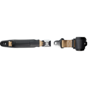 2pt tan retractable lap belt chrome pushbutton buckle RETROBELT 269-TAN-12