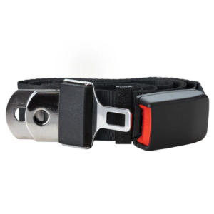 2pt black lap belt 60 european push button buckle w/hardware RETROBELT 278-BLK-21