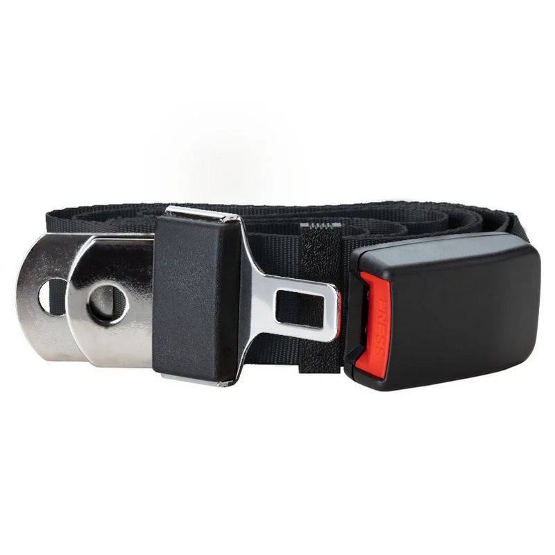 2pt black lap belt 60 european push button buckle w/hardware RETROBELT 278-BLK-21