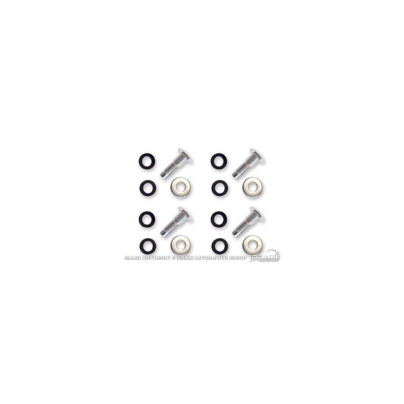 FORD MUSTANG 1964-1973 KIT DE VIS POUR CEINTURE DE SECURITE seat belt bolt set chrome 4 chrome washers and 8 spacers SCOTT DRAKE