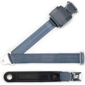 3pt blue retractable lap & shoulder belt starburst pushbutton buckle in 12 sleeve RETROBELT 369-BLU-12