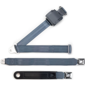 3pt blue retractable lap & shoulder belt starburst pushbutton 20 buckle RETROBELT 369-BLU-20