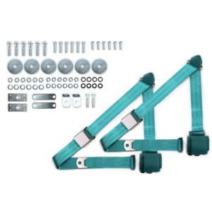 1955-57 chevy 3pt 359-aqa belts w/aviation buckle & hardware kit (pair) RETROBELT RB-557HKT-AQA