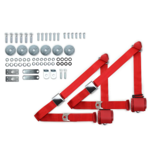 1955-57 chevy 3pt 359-brd belts w/aviation buckle & hardware kit (pair) RETROBELT RB-557HKT-BRD