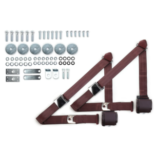 1955-57 chevy 3pt 359-brg belts w/aviation buckle & hardware kit (pair) RETROBELT RB-557HKT-BRG