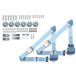 1955-57 chevy 3pt 359-pdb belts w/aviation buckle & hardware kit (pair) RETROBELT RB-557HKT-PDB