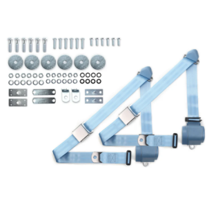 1964-75 gm 3pt 359-pdb belts w/aviation buckle & hardware kit (pair) RETROBELT RB-6475GMKT-PDB