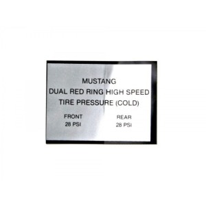 FORD MUSTANG 1965-1966 AUTOCOLLANT Red Ring Tire Pressure Decal SCOTT DRAKE DF-463