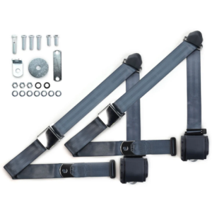 1970-73 datsun z-car 3pt 359-blu belts w/aviation buckle & hardware kit (pair) RETROBELT RB-7073ZKT-BLU