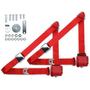 1970-73 datsun z-car 3pt 359-brd belts w/aviation buckle & hardware kit (pair) RETROBELT RB-7073ZKT-BRD