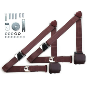 1970-73 datsun z-car 3pt 359-brg belts w/aviation buckle & hardware kit (pair) RETROBELT RB-7073ZKT-BRG
