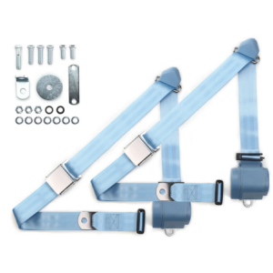 1970-73 datsun z-car 3pt 359-pdb belts w/aviation buckle & hardware kit (pair) RETROBELT RB-7073ZKT-PDB