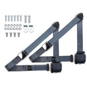 1973-91 gm truck 3pt 359-blu belts w/aviation buckle & 337 hardware kit (pair) RETROBELT RB-7391GMTKKT-BLU