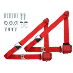 1973-91 gm truck 3pt 359-brd belts w/aviation buckle & 337 hardware kit (pair) RETROBELT RB-7391GMTKKT-BRD