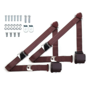 1973-91 gm truck 3pt 359-brg belts w/aviation buckle & 337 hardware kit (pair) RETROBELT RB-7391GMTKKT-BRG