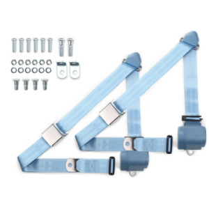 1973-91 gm truck 3pt 359-pdb belts w/aviation buckle & 337 hardware kit (pair) RETROBELT RB-7391GMTKKT-PDB