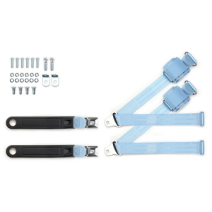 1973-91 gm truck 3pt 369-pdb-12 belts w/pushbutton & 337 hardware kit for bucket seats (pair) RETROBELT RB-7391GMTKKT-PDB-BU