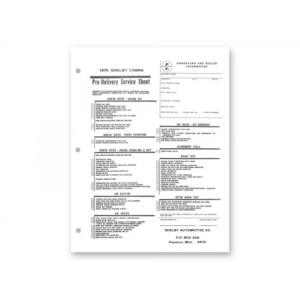 FORD MUSTANG 1970 FEUILLET DE LIVRAISON Shelby pre delivery sheet SCOTT DRAKE DF-664