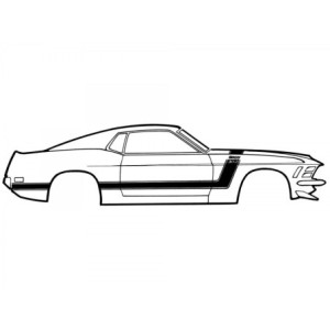 FORD MUSTANG 1970 BOSS 302 FASTBACK KIT DE BANDES NOIR Stripe Kit Black SCOTT DRAKE D0ZZ-6320000-C