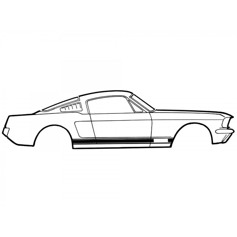 FORD MUSTANG 1969 GT KIT DE BANDES BLANC stripe kit white SCOTT DRAKE C9ZZ-6520000-B