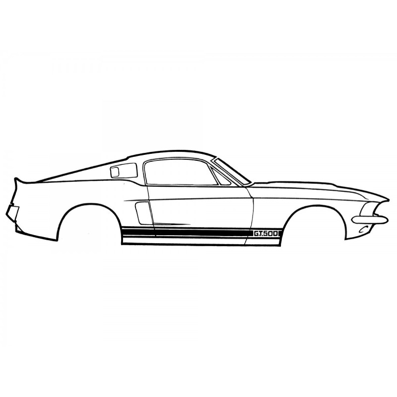 FORD MUSTANG 1966 SHELBY GT 350 KIT DE BANDES HERTZ DORE BAS DE CAISSE 1966 Shelby GT350 Rocker Stripe kit Hertz Gold SCOTT DRAK