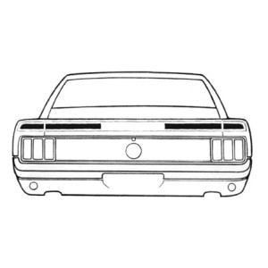FORD MUSTANG 1970 FASTBACK KIT DE BANDES COFFRE MACH 1 NOIR Mach 1 trunk stripe kit black SCOTT DRAKE SK-009