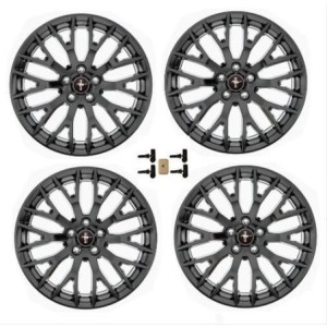 FORD MUSTANG 2015 GT PACK JANTES FINITION NOIR MAT FORD RACING M-1007K-M19XB 19x9 à l'avant et 19x9