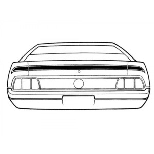 FORD MUSTANG 1971-1972 KIT DE BANDES COFFRE MACH 1 ARGENT 1971-1972 Mach 1 trunk stripe kit Argent SCOTT DRAKE SK-011