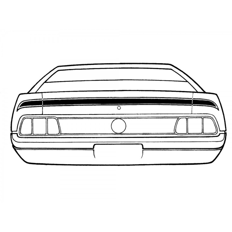 FORD MUSTANG 1971-1972 KIT DE BANDES COFFRE MACH 1 ARGENT 1971-1972 Mach 1 trunk stripe kit Argent SCOTT DRAKE SK-011