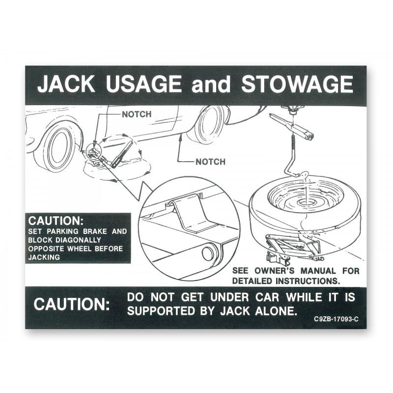 FORD MUSTANG 1969-1970 Jack Instructions Regular wheel SCOTT DRAKE DF-78