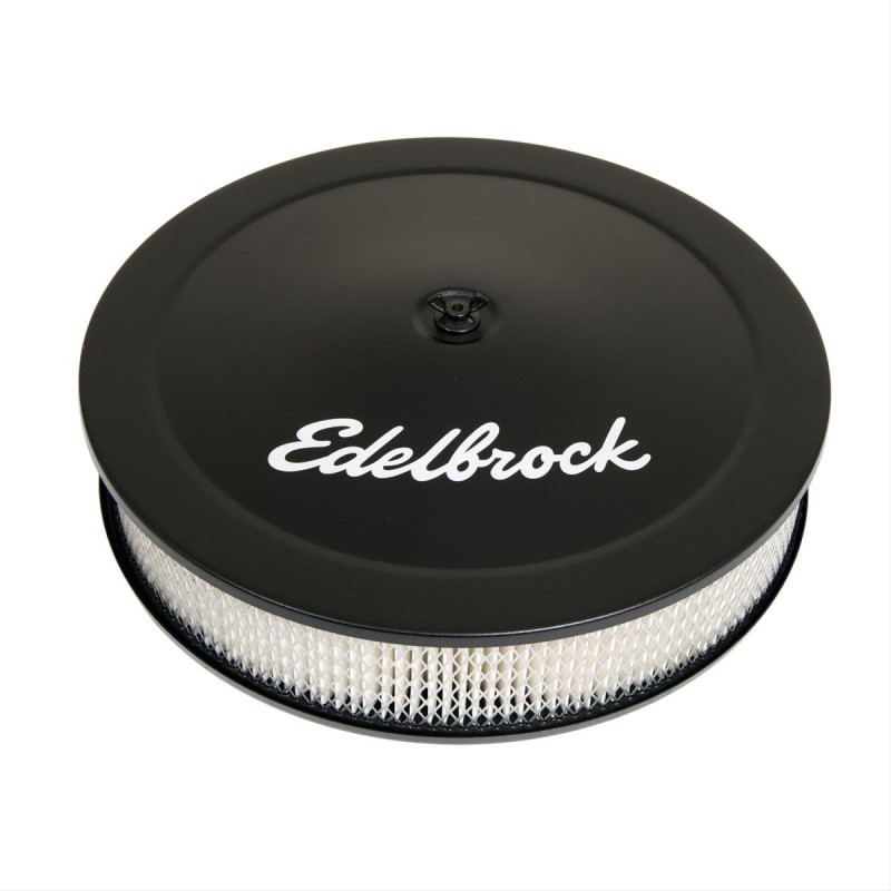 BOITIER NOIR + FILTRE A AIR 355 diamètre EDELBROCK 1223