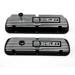 FORD MUSTANG 1964-1973 V8 260 289 302 351W PAIRE DE CACHE CULBUTEURS ALUMINIUM SHELBY SMALL BLOCK Aluminum Valve Covers with She