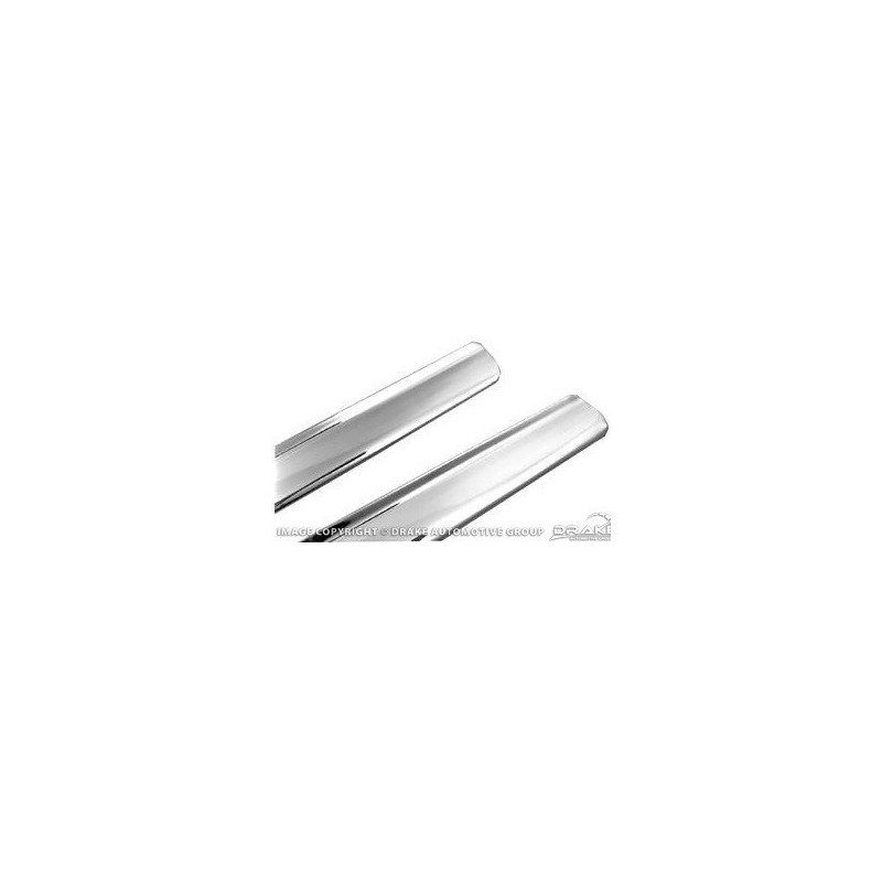 FORD MUSTANG 1967-1968 PAIRE DE CHROME DE BAS DE CAISSE + FIXATIONS Rocker panel molding SCOTT DRAKE C7ZZ-6510176-7