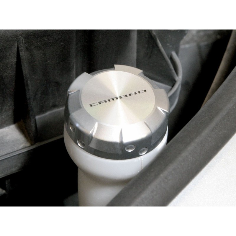 CHEVROLET CAMARO 2010-2014 COUVRE BOUCHON DE RESERVOIR DE LIQUIDE LAVE GLACE ALUMINIUM CLAIR Washer Reservoir cap cover billet S