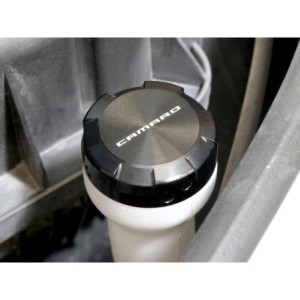 CHEVROLET CAMARO 2010-2014 COUVRE BOUCHON DE RESERVOIR DE LIQUIDE LAVE GLACE ALUMINIUM NOIR Washer Reservoir cap cover billet bl
