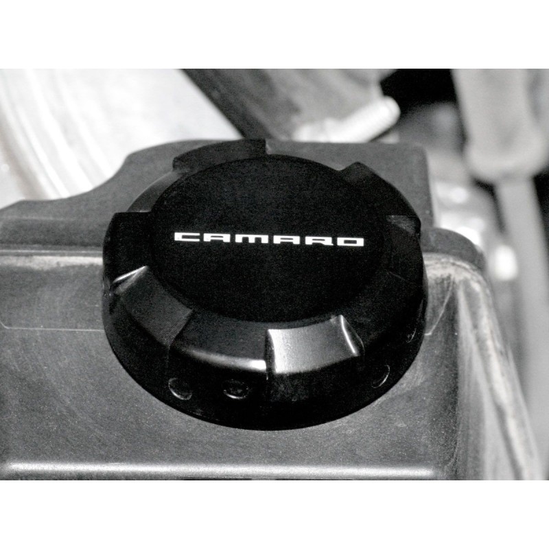 CHEVROLET CAMARO 2010-2014 COUVRE BOUCHON LIQUIDE DE DIRECTION ASSISTEE ALUMINIUM NOIR Power Steering reservoir cap cover billet