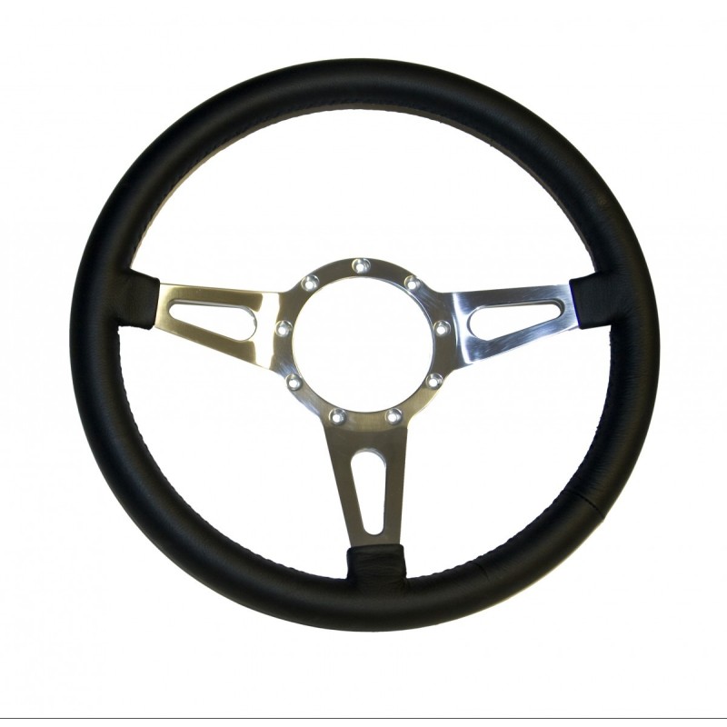 FORD MUSTANG 1965-1973 VOLANT MUSTANG FAUX CUIR NOIR 15 POUCES 9 Hole Faux black leather steering wheel 15 SCOTT DRAKE S1MS-3600