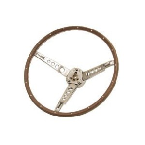 FORD MUSTANG 1965-1966 VOLANT DELUXE LOOK BOIS COMPLET AVEC ÉTOILE ET SYSTEME KLAXON Deluxe steering wheel assembly wood grain S
