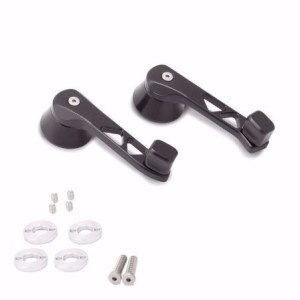 CHEVROLET CAMARO POIGNE DE FENETRE INTERIEUR ALUMINIUM NOIR Pro-touring Billet Interior Window Crank (GM & Ford) Black RING BROT
