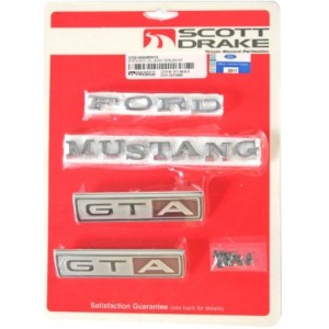 FORD MUSTANG 1967 Emblem kit gta all bodystyles 8 cylinder auto trans SCOTT DRAKE C7ZZ-6540282GTA
