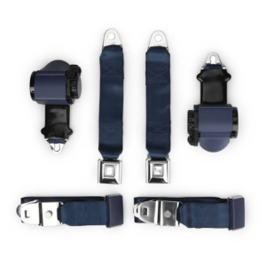 CHEVROLET CORVETTE 1970-1973 BLEU FONCE dark blue k two passenger shoulder belt system single retractors RETROBELT RB-7073V-DKB