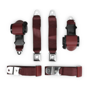 CHEVROLET CORVETTE 1970-1973 MARRON maroon two passenger shoulder belt system single retractors RETROBELT RB-7073V-MAR