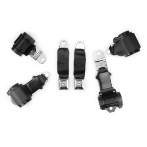 CHEVROLET CORVETTE 1972-1973 NOIR black two passenger shoulder belt system dual retractors RETROBELT RB-7273V-BLK