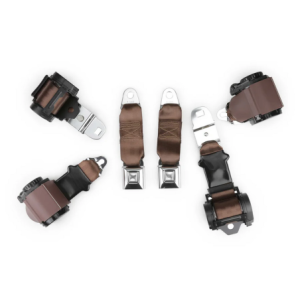 CHEVROLET CORVETTE 1972-1973 brown two passenger shoulder belt system dual retractors RETROBELT RB-7273V-BRN