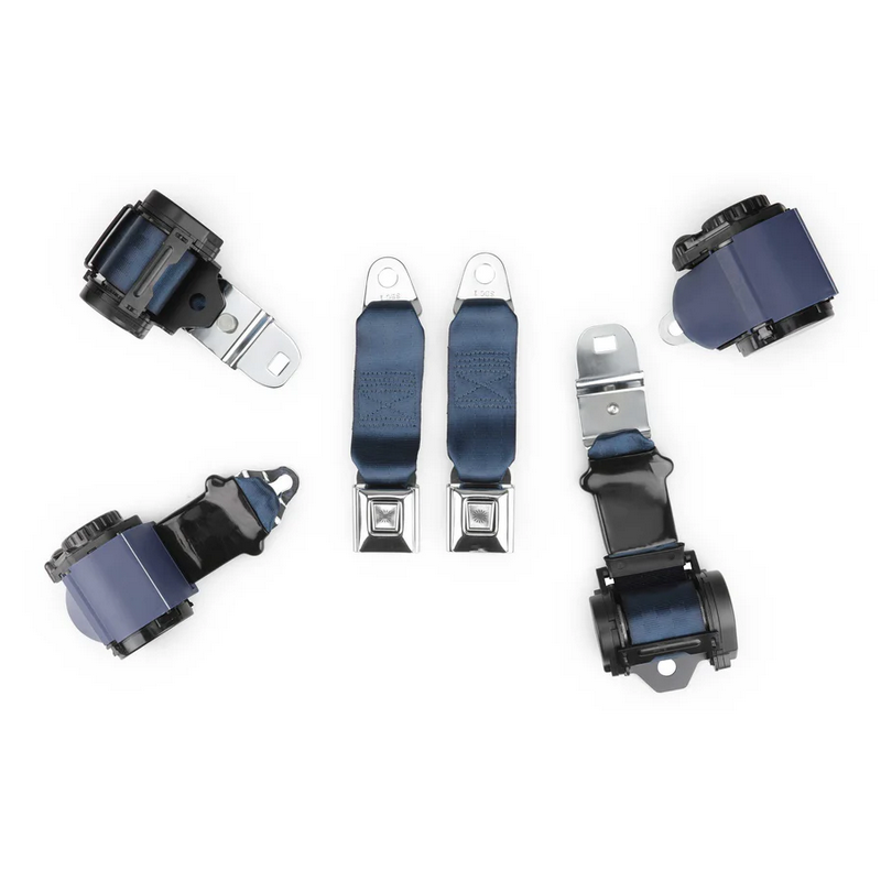 CHEVROLET CORVETTE 1972-1973 dark blue two passenger shoulder belt system dual retractors RETROBELT RB-7273V-DKB
